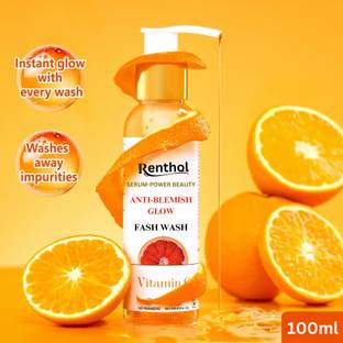 Renthol Anti Blemish Glow face Wash Vitamin C I Brightening, Skin Illuminating Face Wash