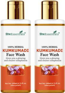 She Essentials Kumkumadi ( Kesar )  Enriched with Turmeric, Sandalwood, Ubtan Ingredients and Vitamin C for Oil Control, Anti Acne, Pimple Care & Pigmenation Clear, Fairness and Even Tone & Spot Less Skin- SLS & Paraben Free Face Wash
