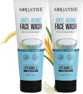 Orgatre Rice Water Anti Aging  with Retinol, Collagen and Hyaluronic Acid, 2 Pc Face Wash