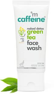mCaffeine Green Tea Vitamin C Cleanser, Reduces Acne, Get Glowing Skin, D TAN Face Wash