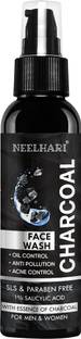 NEELHARI Activated Charcoal Anti-Pollution for Deep Pore Cleaning, 100ml | Removes Dirt & Impurities | Suitable for Acne Prone Skin | Face Wash