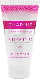 Charmis Deep Radiance Vitamin C for Dry Skin, Hyaluronic Acid & Salicylic Acid Face Wash