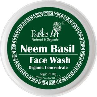 RUSTIC ART Organic Neem Basil Concentrate|Anti Acne Deep Cleansing|SLS Free Face Wash