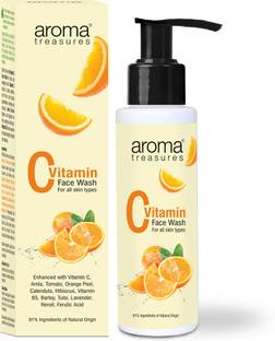 AROMA TREASURES Vitamin C  for Fresh & Energized Skin | For All Skin Types | 91% Natural Ingredients | Enriched with Amla & Ferulic Acid Face Wash