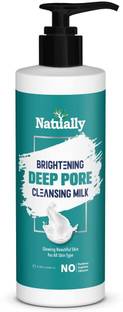 Natually Deep pore Cleansing Milk Enriched with witch Hazel Extract for Glowing Skin | Suitable for all skin types without Parabens Sulphate and Silicones Face Wash