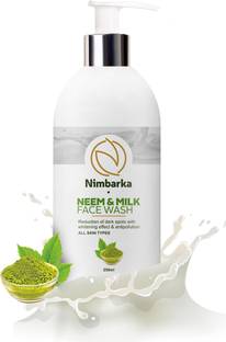 NIMBARKA Neem & Milk  Reduction Of Dark Sports With Whitening Effect & Antipolution For All Skin Types | 250ML Pack of 1 Face Wash