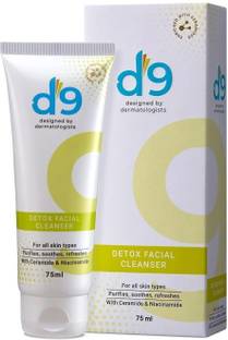 D9 Detox Facial Cleanser | All Skin Types | Designed by Dermatologists |Men & Women Face Wash