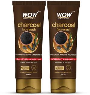 WOW SKIN SCIENCE Charcoal  | Detoxifies Skin | Unclogs Pores | Lifts of Pollutants & Dirt Face Wash
