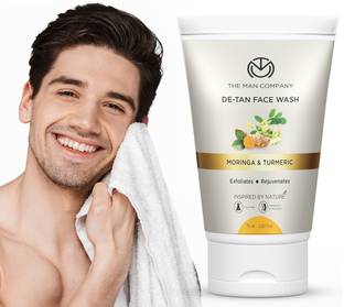 THE MAN COMPANY De-Tan Cleanser for Oily Skin | Skin Brightening, Tan Removal with Turmeric & Moringa Men's Face Wash