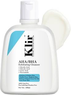 Klir AHA BHA Exfoliating Cleanser | Glycolic Acid, Salicylic Acid, Lactic Acid & Niacinamide Face Wash