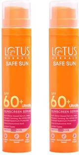 LOTUS HERBALS Safesun UltraRX Sunscreen Serum SPF 60(pack of 50ml2) 100ml Face Wash