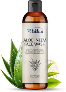 Avira Essential Aloe-Neem For Acne Prone & Glowing, Bright Skin | For Pimple Spots, Oil Control Face Wash