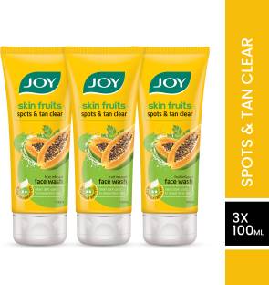 Joy Skin Fruits Spots & Tan Clear Papaya Fruit Infused (Pack of 3 x100ml) Face Wash