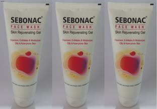 glowderma Sebonac Facewash Skin Rejuvenating Gel Pack of 3 (75X3=225GM) Face Wash