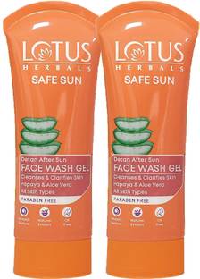 LOTUS HERBALS Safe Sun DeTAN  Gel ( Pack Of 2 ) ( 100g * 3 ) Face Wash