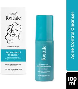 Foxtale Acne Control Cleanser with Salicylic Acid & Niacinamide, Controls Oil & Fights Acne Face Wash