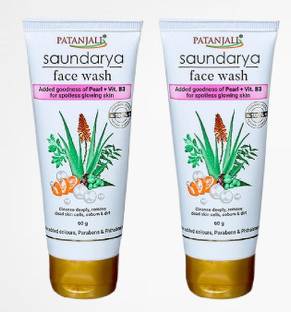 PATANJALI Saundrya , Deep Moisturizer, Remove Dead Skin Cells, Glowing Skin 60GM 2PCS Face Wash