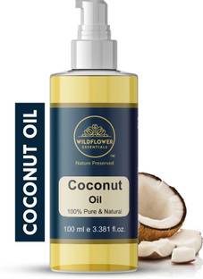 Wildflower essentials Cold Pressed Coconut Oil Improves Healthy Skin & Hair Texture Best For Women/Men Face Wash