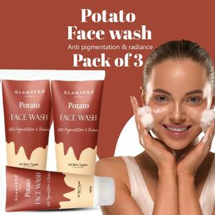 GLAMVEDA Potato Anti Pigmentation SLS & Paraben Free ( Pack Of 3 ) Face Wash