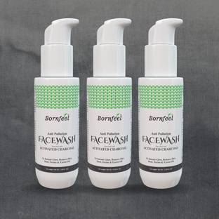 Bornfeel Charcoal Face Pack For Remove Toxins And Brighten Skin (Pack Of 3) Face Wash