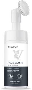 VEWIKZY Vitamin C Foaming Face wash, Brightens skin & control blackheads & whiteheads With Built-in foaming Brush Face Wash