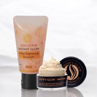Snowy Glow Brightening & Glowing Skin Night Repair Face Cream(20gm) & 24k Gold Brightening Facewash (100ml) All Skin types for Men & Women Face Wash