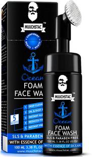 MUUCHSTAC Ocean Foam  for Men - Inbuilt Brush, Fights Acne & Pimple, Skin Brightening, All Skin Types Face Wash