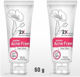 AUSTRO Acne Free Natural, and Herbal  2x60g Face Wash