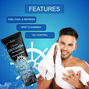 LEETEE Ocean Men’s Facewash with Ice Effect | Energizing & Detoxifying Cleanser | 100ml Face Wash