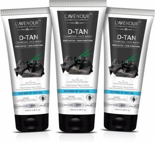L'avenour D-Tan Charcoal Facewash for Deep Detox, Reduce Tanning, Skin Purifying, Instant Brightening, SLS & Paraben Free De-Tan Face Wash