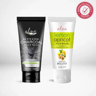 Alna Care Charcoal activated With Lemon apricot Face wash |  Combo Face Wash