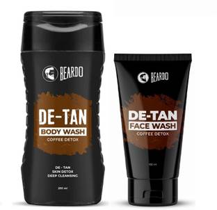 BEARDO Combo De-Tan Bodywash for Men & Coffee  | Coffee Extract for Tan Removal Face Wash