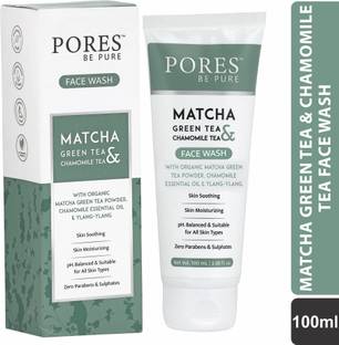 PORES BE PURE Matcha Green Tea & Chamomile Face Cleanser for Skin Soothing and Moisturizing | Face Wash