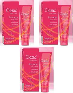clozac Fairness Facewash Cleansing For Acne Prone Skin Pack of 3 Face Wash