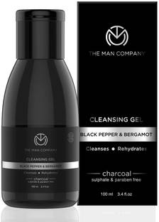 THE MAN COMPANY Charcoal Cleansing Gel for Men with Black Pepper & Bergamot Essential Oils Face Wash