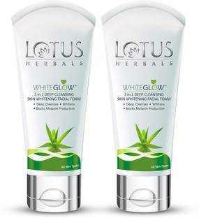 LOTUS HERBALS Whiteglow 3 In 1 Deep Cleaning Skin Whitening Facial Foam | 100g Face Wash