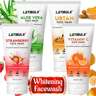 Latibule Vitamin C Facial Wash with Aloe and Strawberry for Soothing, Hydrating,and Brightening Effects Face Wash