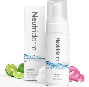 Neutriderm Foaming Cleanser  for Dry Skin: Ultra Hydrating Facial Cleanser with Niacinamide, Vitamin C, ProVitamin B5 Cleansing Foam Facewash - Facial Wash Removes Makeup & Impurities Face Wash