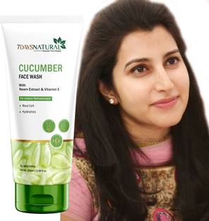 7days natural Gentle Cucumber Infused  for Fresh, Nourished Skin All Day-100 ml Face Wash