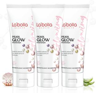LABOLIA BEAUTE Remove Tanning, Delay Aging, Shrink Pores (Pack of 3x50g) Pearl Glow Face Wash