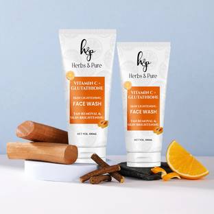 Herbs and Pure Skin Lightening With Vitamin C & Glutathione, Tan Removal  Face Wash