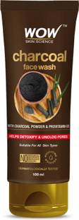 WOW SKIN SCIENCE Charcoal  | Detoxifies Skin | Unclogs Pores | Lifts of Pollutants & Dirt Face Wash