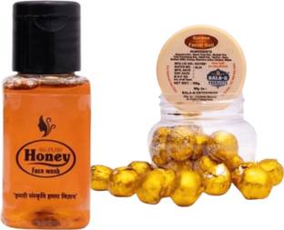B BALA-G Combo of GA Plus Honey | 30ml  and Unisex Golden Herbal Facial Goli - 100g Face Wash