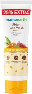 Mamaearth Ubtan Natural - with Turmeric & Saffron for Tan Removal – 100 ml + 25 ml Extra Face Wash