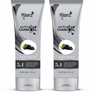 KISRA Activated Charcoal Anti-Pollution  for Deep Pore Cleaning, Removes Dirt & Impurities | Suitable for Acne Prone Skin | For Men & Women Face Wash