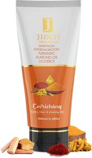JIDEN Enriching Face Cleanser-Saffron/Sandalwood/Turmeric/Almond Oil, Deep Cleansing Face Wash