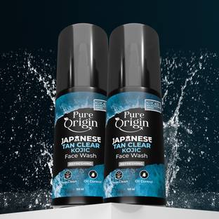 Pure Origin Men's Japanese Tan Clear Kojic  (Pack of 2) | Fights Oily Skin & Dullness | Brightening | All Skin Types Face Wash