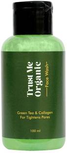 TRUST ME ORGANIC Green Tea & Collagen For Tightens Pores  for Oily, Acne Prone, Dry & Combination Skin | with Glycolic Acid | Fight Pimples & Control Excess Oil Face Wash