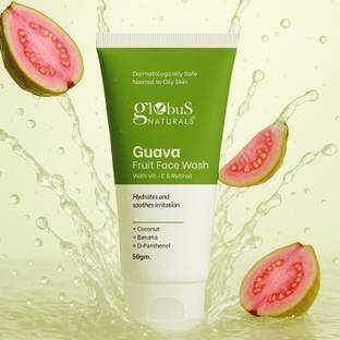 Globus Naturals Guava Fruit with Vitamin E & Retinol For Hydrates & Soothes Irritation, Suitable for Normal to Oily Skin Face Wash