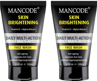 MANCODE Skin Brightening face wash with Vitamin C + Alpha Arbutin help to improve skin tone, anti ageing and prevents hyperpigmentation men pack of 2 Face Wash